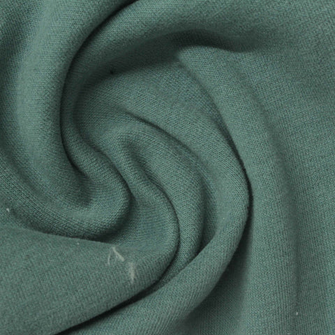 Brushed Cotton Polyester French Terry Fabric, 260 gsm, 165 cm — Green