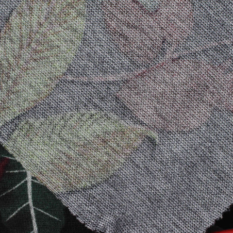 Green Tropical-Leaf Knit, Polyester, 196 gsm