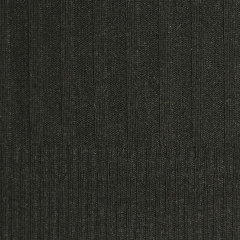 Polyester Viscose Stretch Rib Knit Fabric, 190 gsm — Black