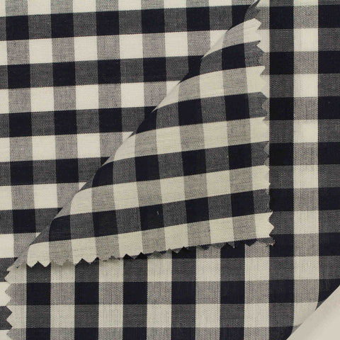 Black Check Woven, Cotton, 92 gsm