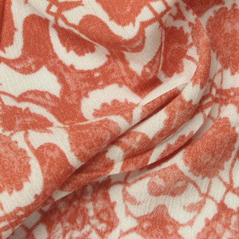 White Floral Crepe, Viscose