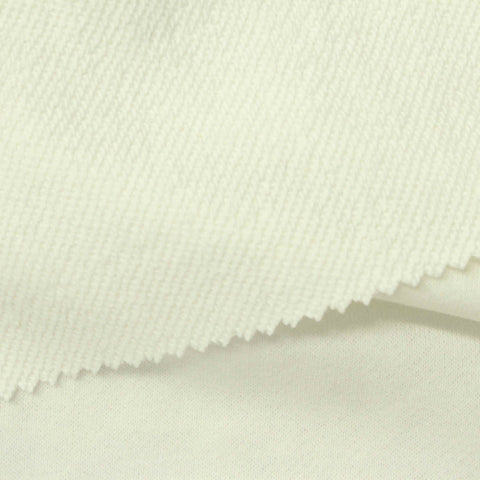 Cotton Polyester French Terry Fabric, 320 gsm, 165 cm — White