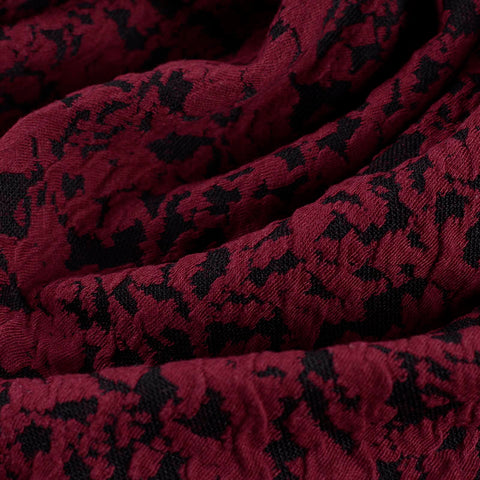Burgundy Textured Jacquard, Poly-Cotton