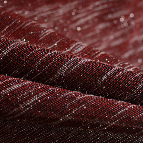 Dark Red Marl Chunky Knit, Metallic