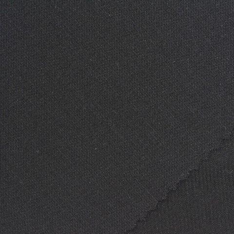 Jacquard Nylon Viscose Stretch Interlock Knit Fabric, 190 gsm, 145 cm — Black