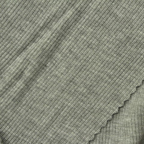 Heather Grey Marl Rib Knit, Viscose