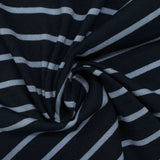 Striped Cotton Modal Jersey Knit Fabric, 130 gsm, 160 cm — Navy — photo 2