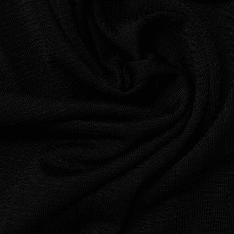 Polyester Stretch Jersey Knit Fabric, 185 gsm, 155 cm — Black
