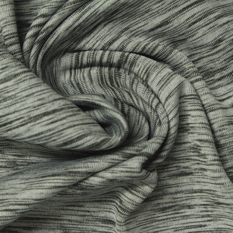 Dark Grey Marl Jersey Knit, Polyester, 180 gsm