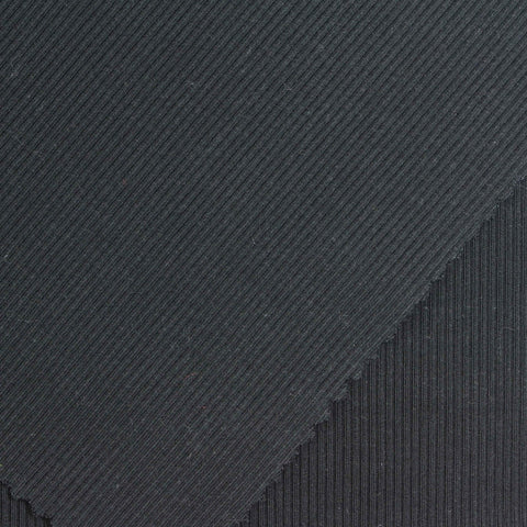Tencel Lyocell Stretch Rib Knit Fabric, 300 gsm — Black