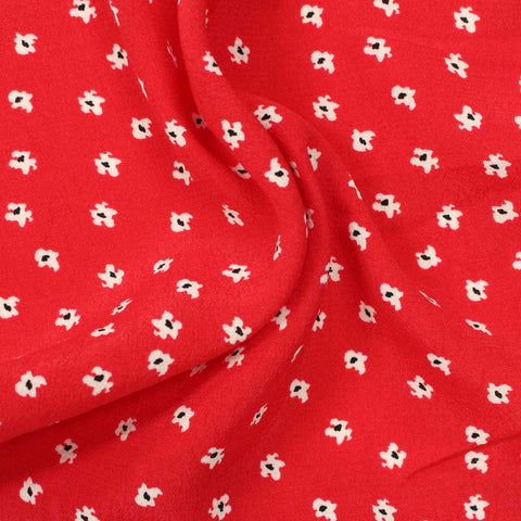White Flowers Woven, Viscose, 126 gsm