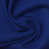 Brushed Polyester Stretch Rib Knit Fabric, 200 gsm, 140 cm — Blue — photo 2