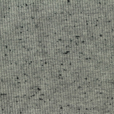 Grey Marl Rib Knit, Polyester, 374 gsm