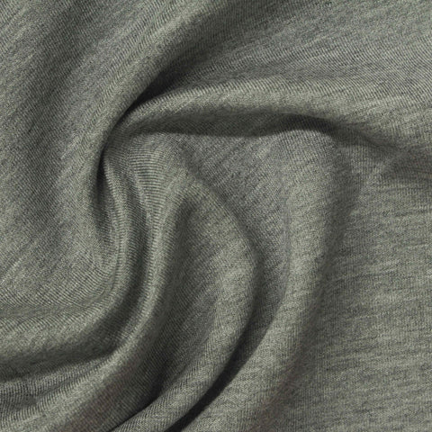 Viscose Polyester Stretch Scuba Knit Fabric, 260 gsm, 155 cm — Grey, ref EF-273410