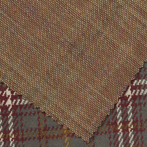 Grey Plaid Interlock Knit, Poly-Viscose, 240 gsm