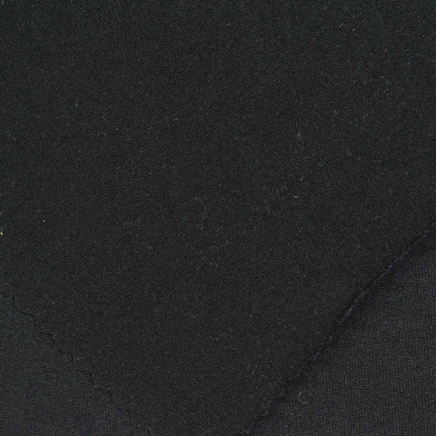 Brushed Polyester Stretch Milk Silk Knit Fabric, 179 gsm, 170 cm — Black