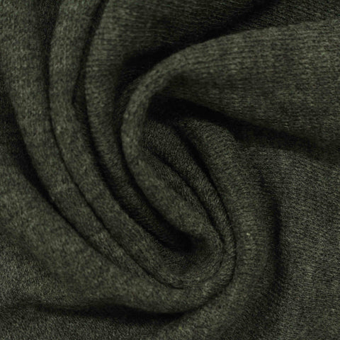 Dark Green Marl French Terry, Poly-Cotton, 200 gsm