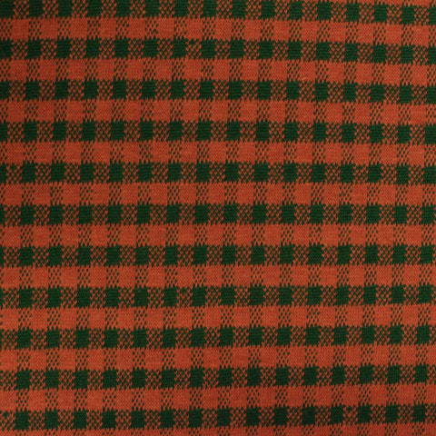 Orange Check Jersey Knit, Cotton-Poly