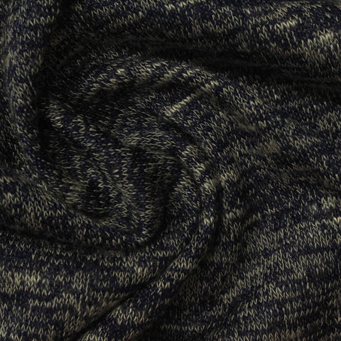 Dark Grey Heather Chunky Knit, Poly-Viscose, 183 gsm