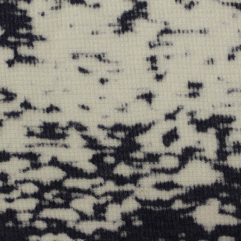 Navy Abstract Rib Knit, Cotton-Poly