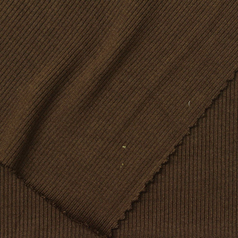 Viscose Stretch Rib Knit Fabric, 274 gsm, 129 cm — Brown