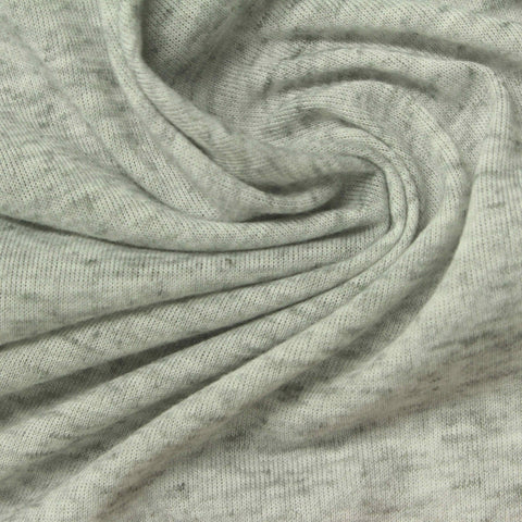 Heather Grey Marl Jersey Knit, Poly-Linen, 140 gsm