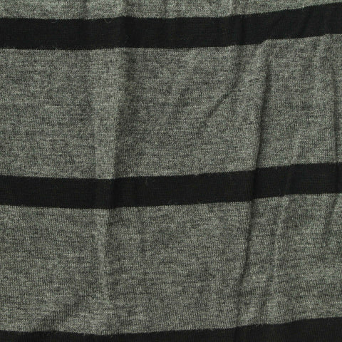 Black Horizontal-Stripe Jersey Knit, Viscose, 180 gsm, 155 cm