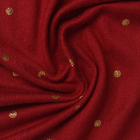 Red Dots Chunky Knit, Polyester, 170 gsm