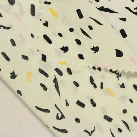 Black Abstract Crepe, Viscose