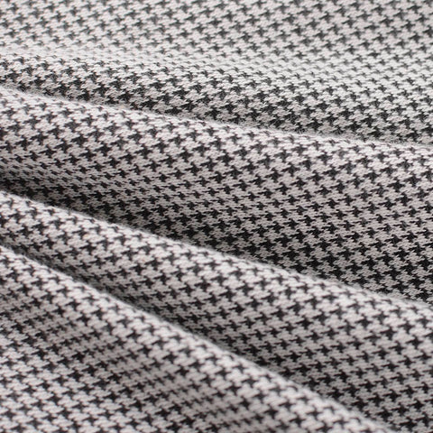 Black Houndstooth Jersey Knit, Cotton-Poly, 160 gsm