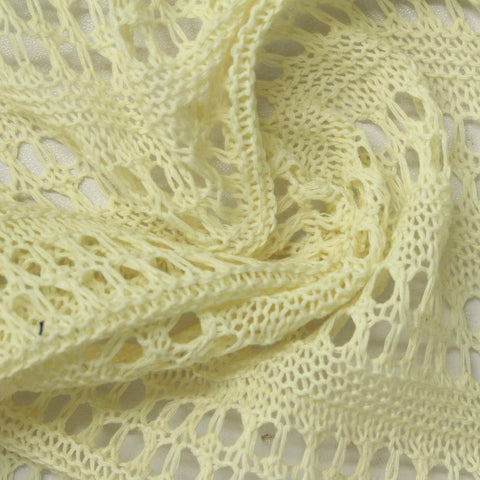 Cream Openwork Pointelle Knit, Poly-Cotton, 220 gsm