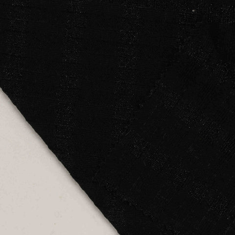 Black Textured-Stripe Rib Knit, Poly-Metallic