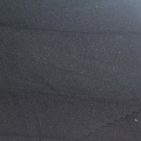 Polyester Viscose Stretch Scuba Knit Fabric, 330 gsm, 165 cm — Black