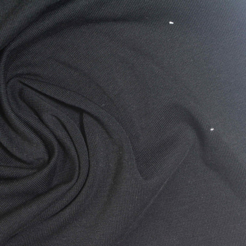 Cotton Stretch Jersey Knit Fabric, 200 gsm, 163 cm — Black