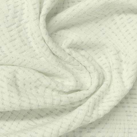 Off-White Textured-Dash Pointelle Knit, Polyester