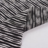 Black Horizontal-Stripe Chunky Knit, Poly-Viscose — photo 2