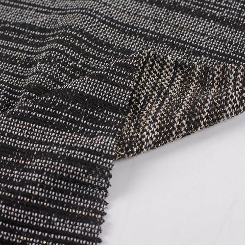 Black Stripes Chunky Knit, Polyester, 244 gsm