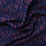 Orange-Red Geometric-Diamond Jacquard, Poly-Cotton — photo 2