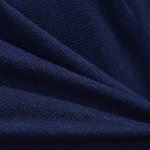 Navy Ribbed Rib Knit, Poly-Viscose