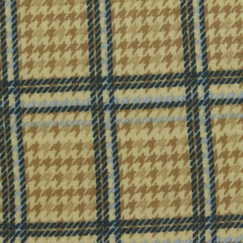 Brown Houndstooth Interlock Knit, Cotton