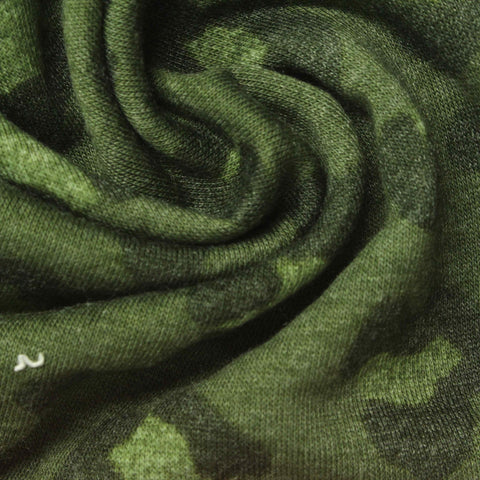 Green Leopard French Terry, Poly-Cotton