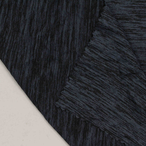 Dark Blue Marl Jersey Knit, Polyester, 120 gsm