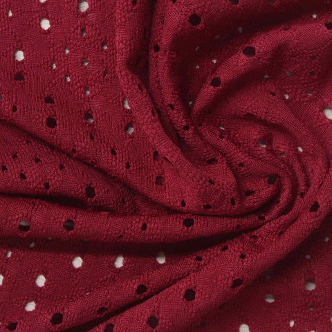Red Eyelet Jacquard, Polyester