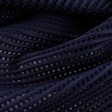 Striped 100% Polyester Mesh Fabric, 270 gsm, 160 cm — Navy — photo 2