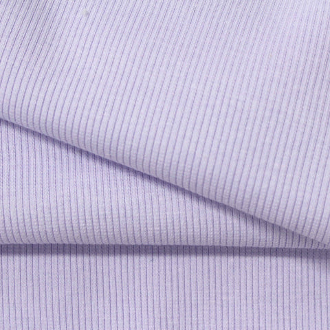 Cotton Polyester Stretch Rib Knit Fabric, 350 gsm, 120 cm — Purple
