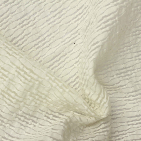 Jacquard 100% Polyester Knit Fabric, 100 gsm, 130 cm — White