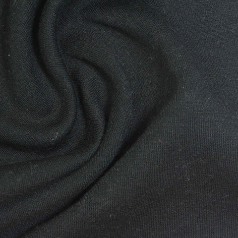 Dark Charcoal Rib Knit, Cotton-Poly