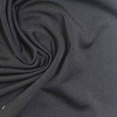 Polyester Stretch Jersey Knit Fabric, 210 gsm, 160 cm — Black
