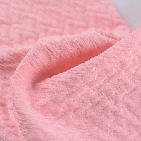 Pink Textured Jacquard, Poly-Cotton