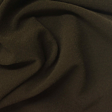 Polyester Viscose Stretch Crepe Fabric, 160 gsm, 135 cm — Brown